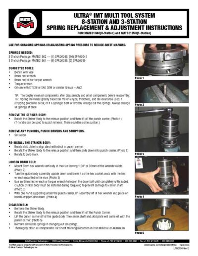 Ultra IMT MT System Spring Replacement Instructions