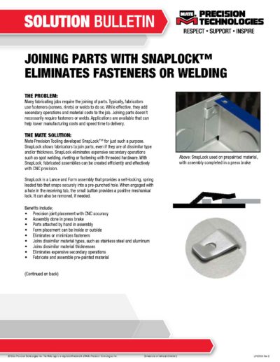 Joining Parts with Snaplock